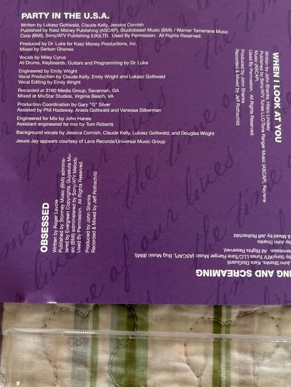 Miley Cyrus & Max Azria Purple CD Back Cover - Picture 4 of 7
